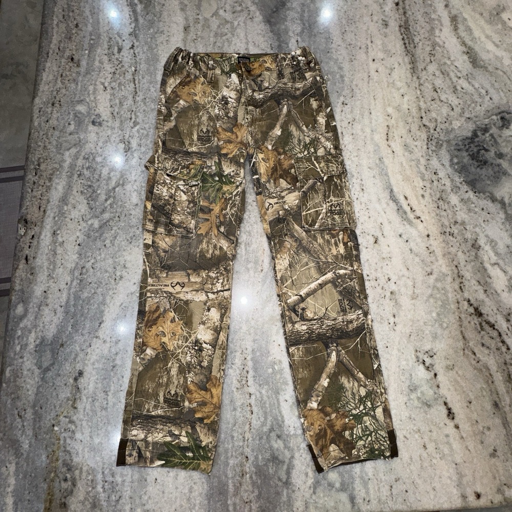 Realtree Camo Camouflage Pants Youth XL 14/16 Straight Leg Cargo Hunting 28x27